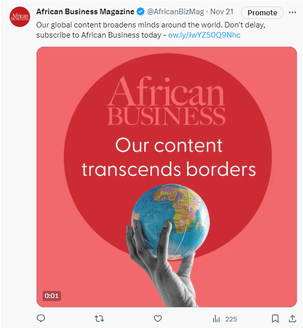 African Business social media post